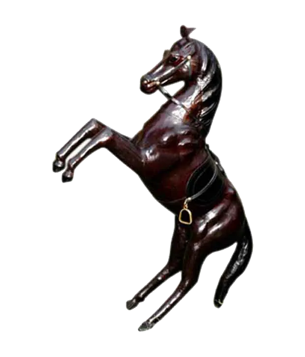Handcrafted Leather Horse Jumping