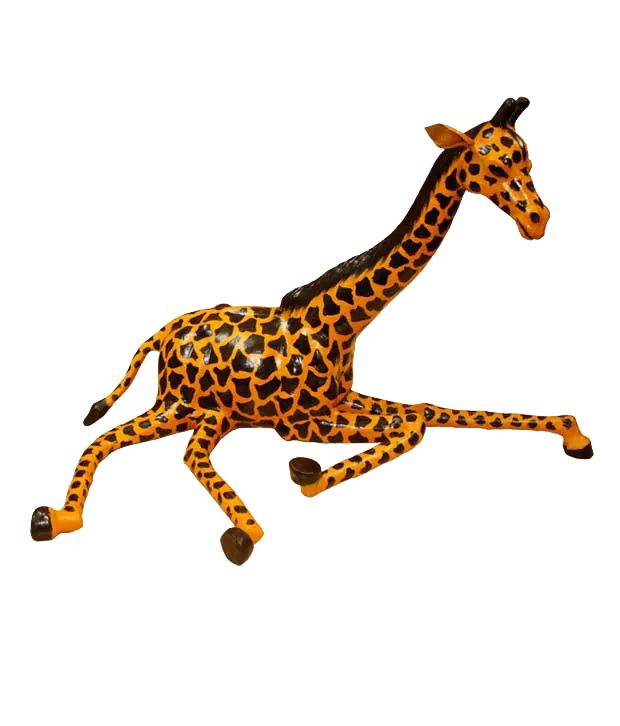 Handcrafted Leather Sitting Giraffe