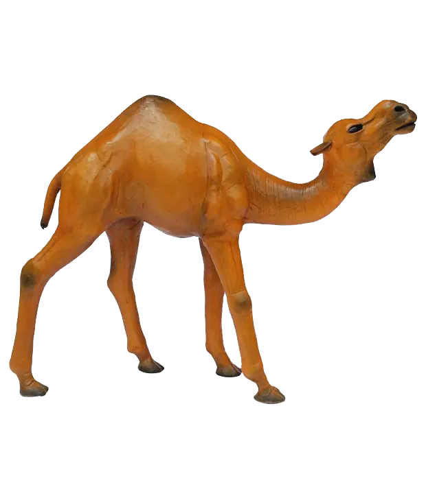 Handcrafted Leather Standing Camel