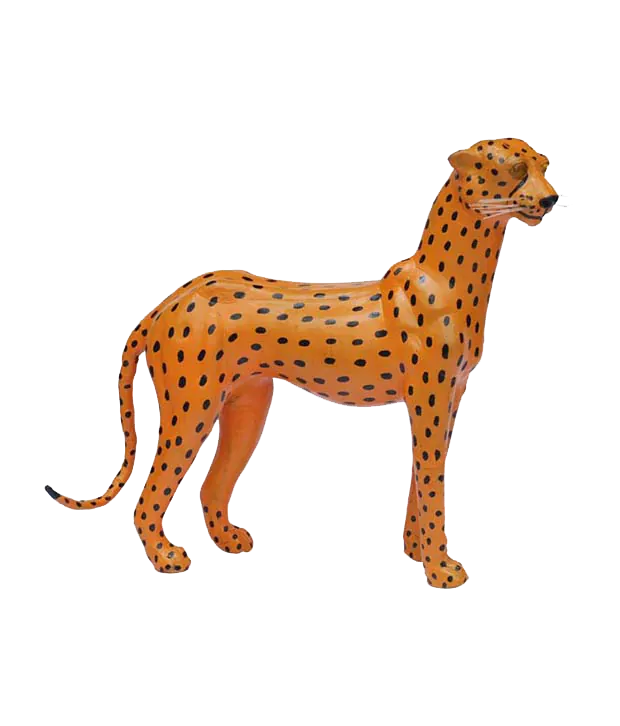 Handcrafted Leather Standing Cheetah