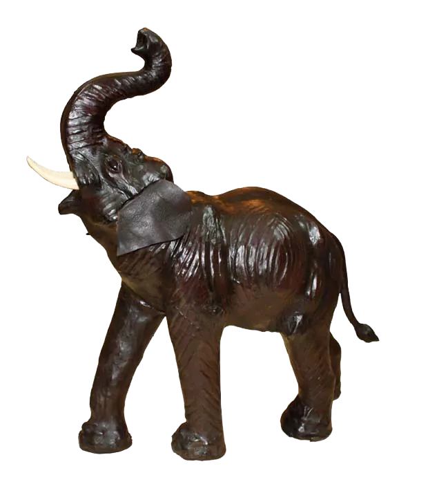 Handcrafted Leather Standing Elephant