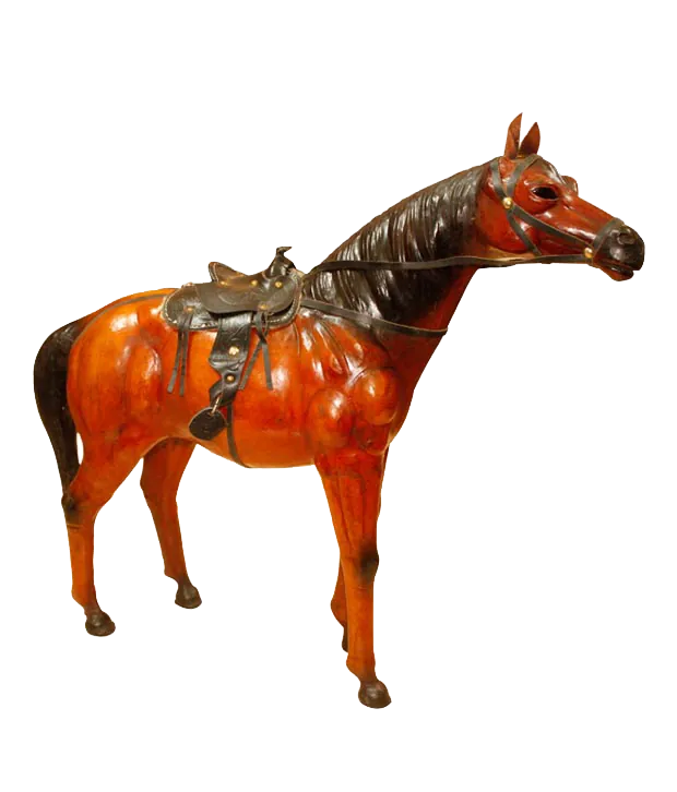 Handcrafted Leather Standing Horse