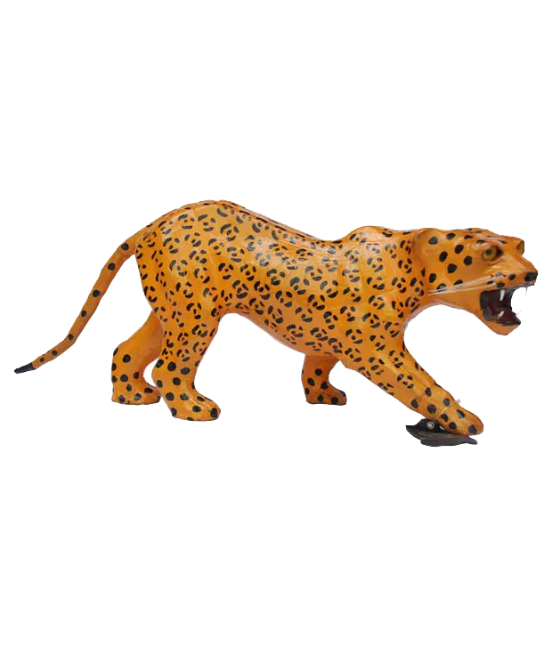 Handcrafted Leather Standing Leopard