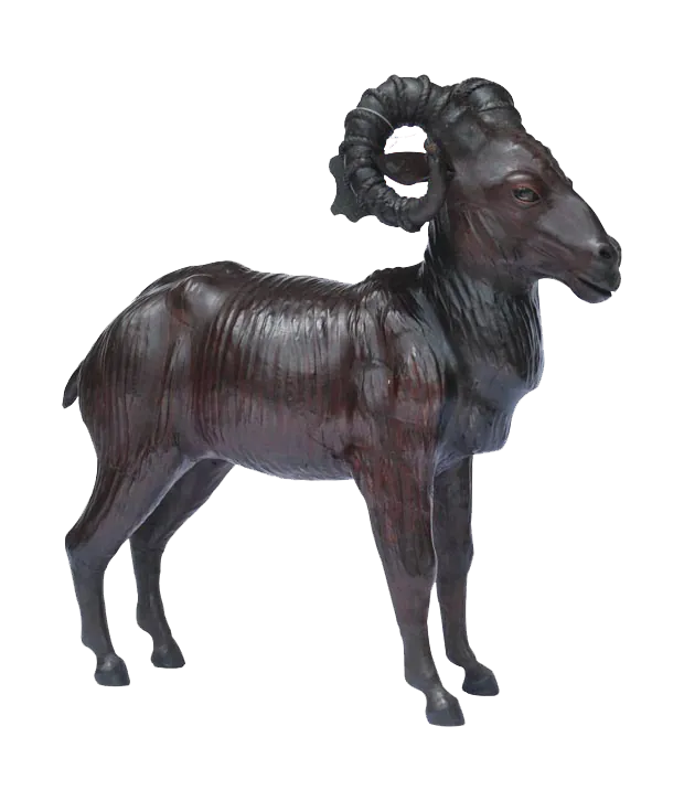 Handcrafted Leather Standing Ram