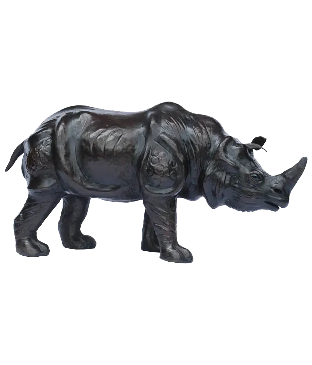 Handcrafted Leather Standing Rhino