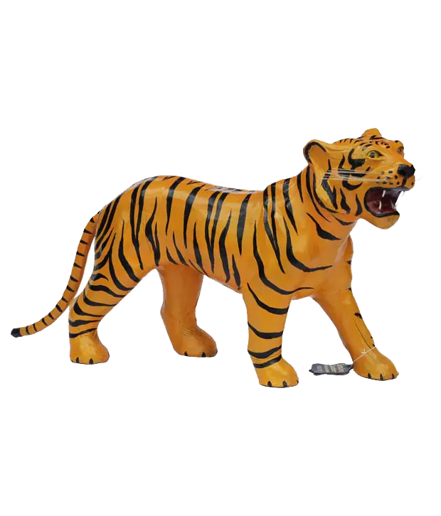 Handcrafted Leather Standing Tiger