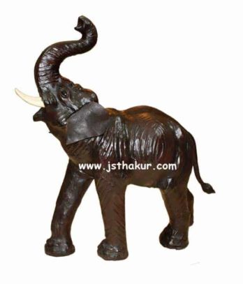 Handcrafted Leather Standing Elephant