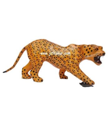 Handcrafted Leather Standing Leopard