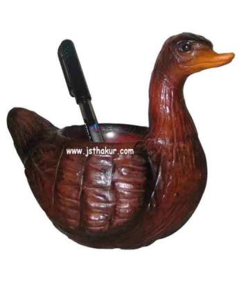 Handcrafted Leather Duck Pen Stand