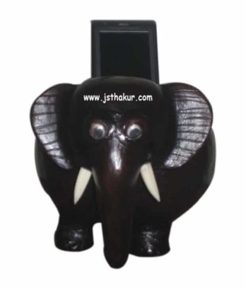 Handcrafted Leather Elephant Pen Stand