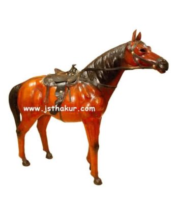 Handcrafted Leather Standing Horse