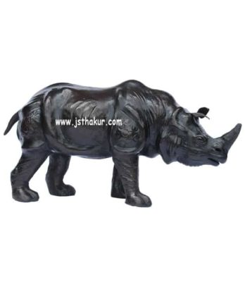 Handcrafted Leather Standing Rhino