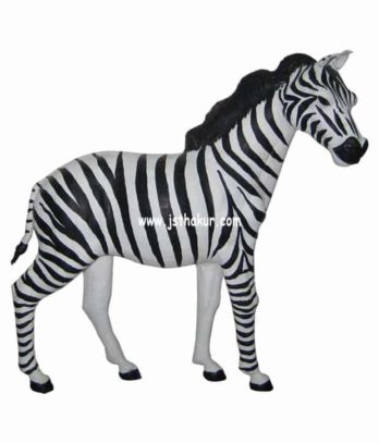 Handcrafted Leather Standing Zebra